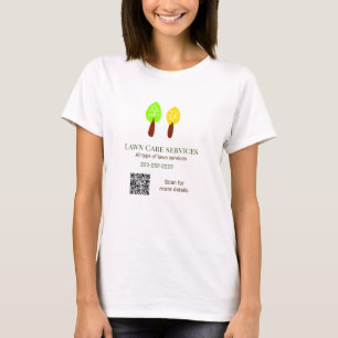 Lawn care services add name q r code website email T-Shirt