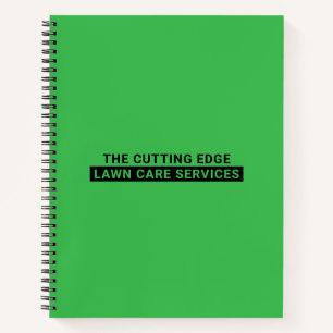 Lawn Care Services Bold Typography Green Notebook