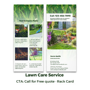 Lawn Care Services Information Custom Image Rack Card