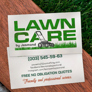 Lawn Care Services - Landscaping Business Card