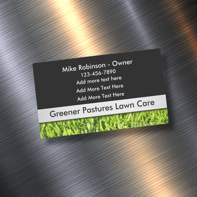 Lawn Care Simple Business Card Magnets (Creator Uploaded)