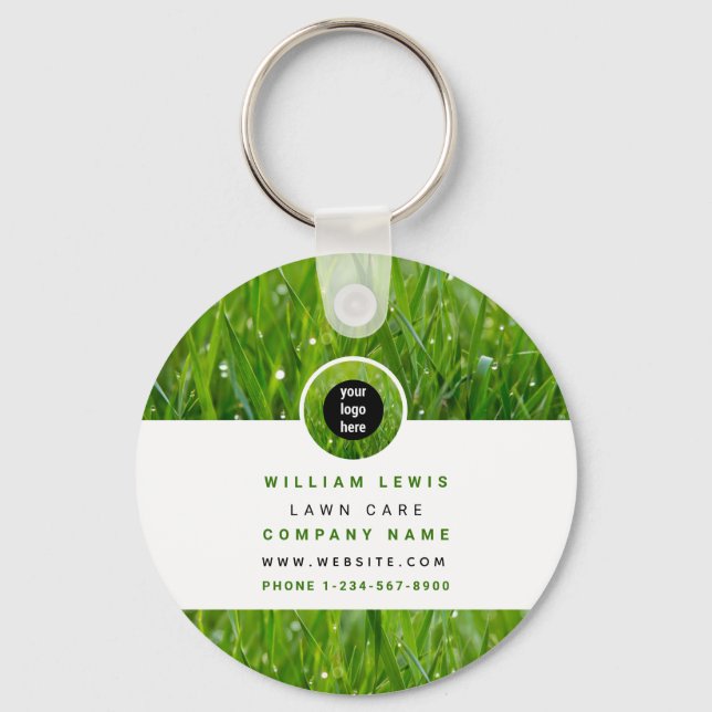 Lawn Care Simple Business Logo  Key Ring (Front)