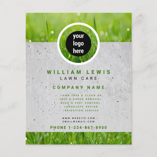 Lawn Care Simple Business Logo Landscaping  Flyer (Front)
