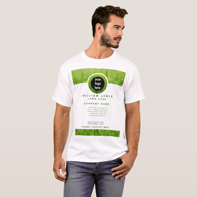 Lawn Care Simple Business Logo  T-Shirt (Front Full)