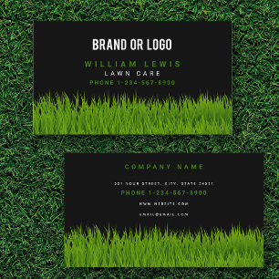 Lawn Care Simple Landscaping Mowing Business Logo Card