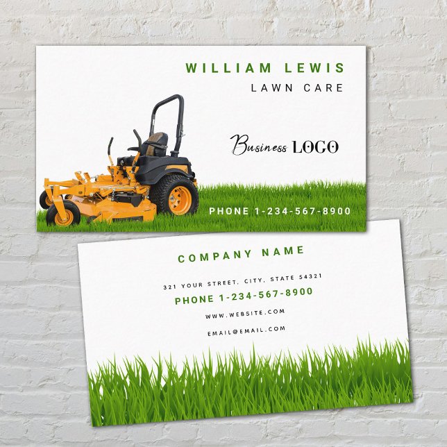 Lawn Care Simple Landscaping Mowing Business Logo Card (Lawn Care Simple Landscaping Mowing Business Logo Business Card)