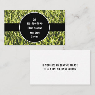 Lawn Care Simple Yard Business Cards