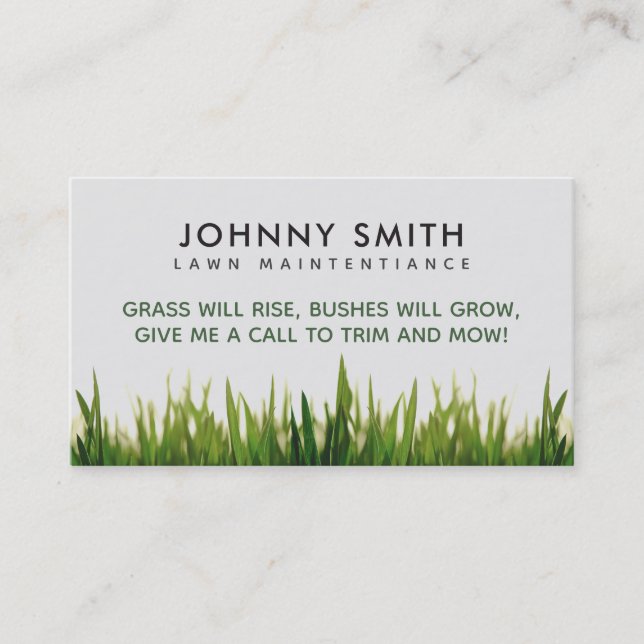 Lawn Care Slogans Business Cards (Front)