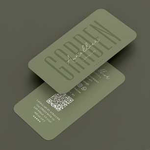 Lawn Care Specialist Garden Sage Green Modern Business Card