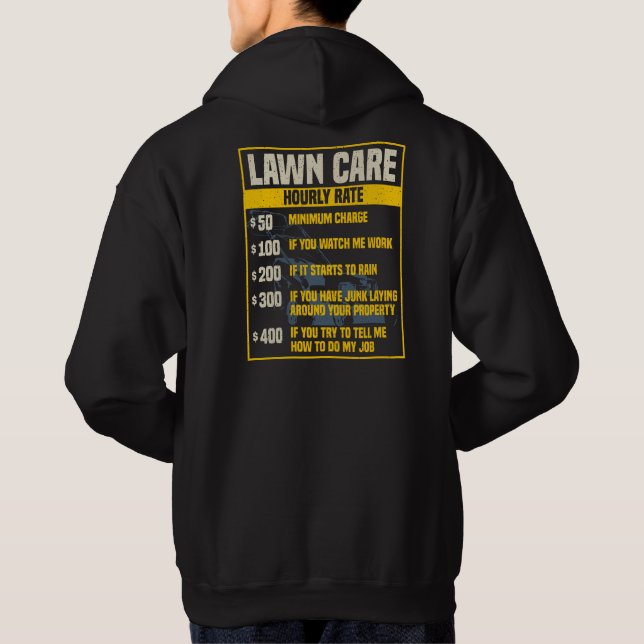 Lawn Care Specialist Hourly Rate Keepsake Hoodie (Back)