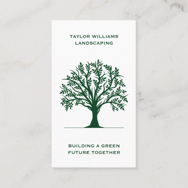 Lawn Care Tree Service Landscaping Social Media Business Card (Front)