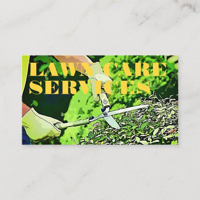 Lawn Care Trimming Grass Cleaning Business Card (Front)