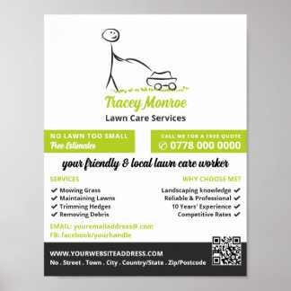 Lawn Care Worker, Lawn Care Services Poster