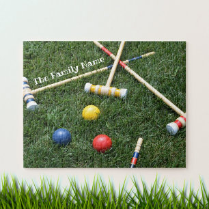 Lawn Croquet Mallets and Balls Jigsaw Puzzle