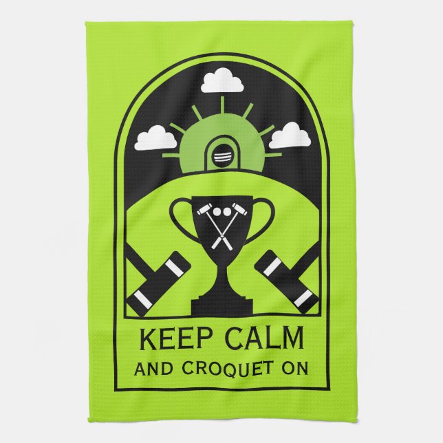Lawn Croquet Tea Towel (Vertical)