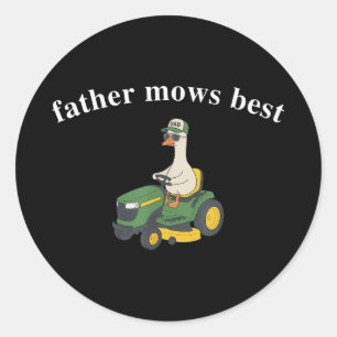 Lawn Dad Funny Goose Fathers Day Papa Classic Round Sticker