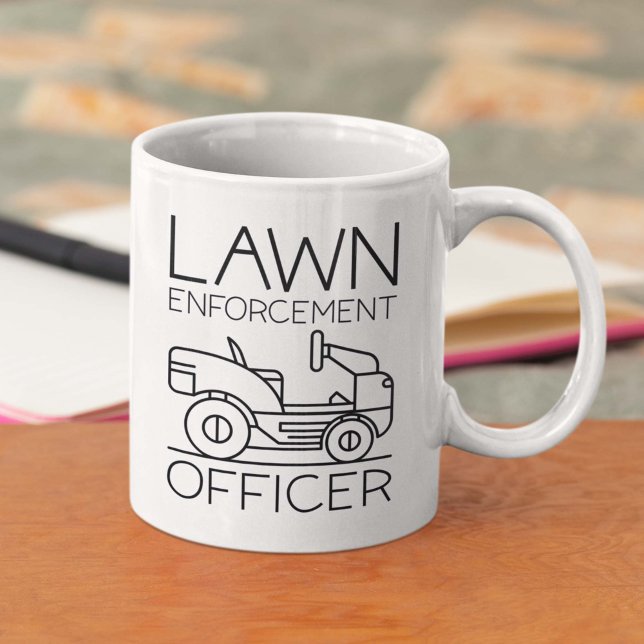 Lawn Enforcement Officer Coffee Mug (lawn enforcement officer mug grass mower)