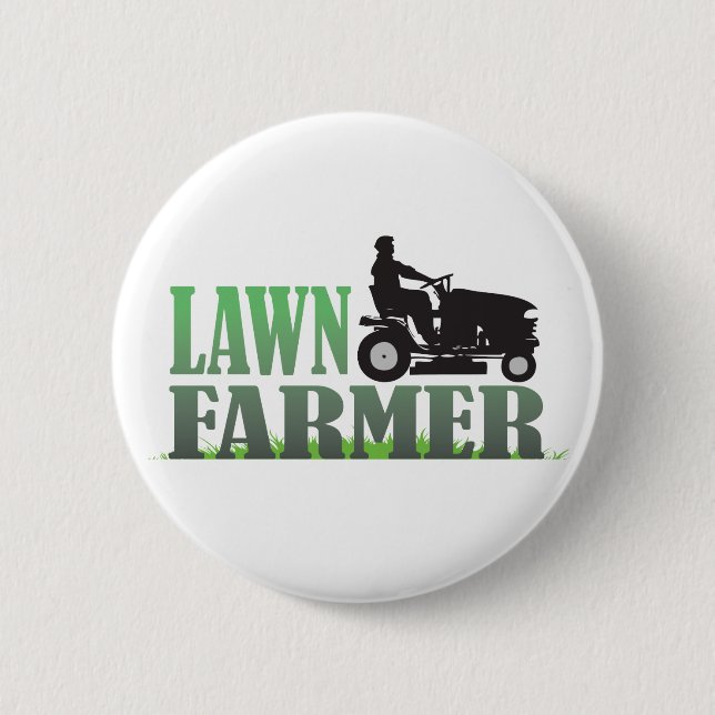 Lawn Farmer 6 Cm Round Badge (Front)