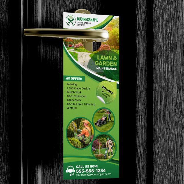 Lawn & Garden Maintenance Trimming Landscaping Mow Door Hanger (Creator Uploaded)