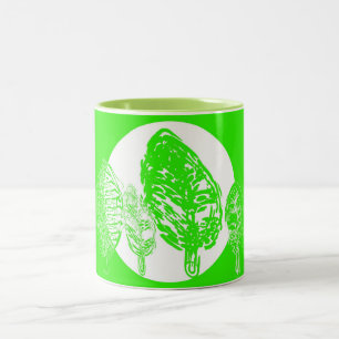 Lawn Green Trees and Moon Mugs