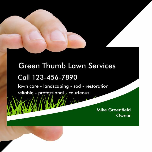 Lawn Landscaping Service Business Card (Creator Uploaded)