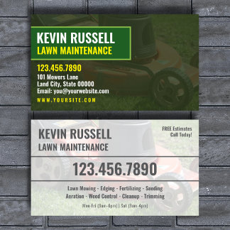 Lawn Maintenance Company Contact Card
