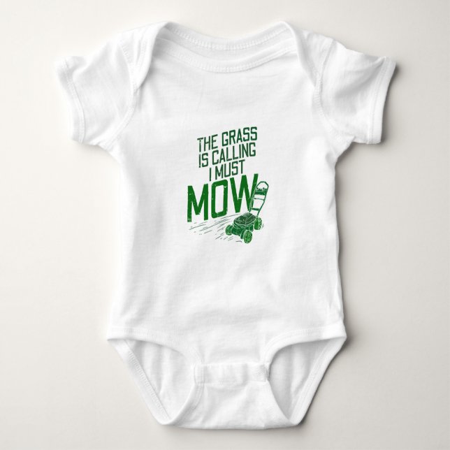 Lawn Mower Baby Bodysuit (Front)