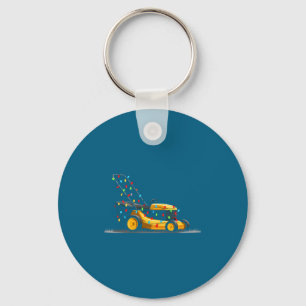 Lawn Mower Christmas Graphics Lights Lover Mowing Key Ring