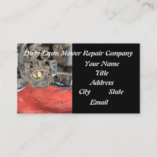 Lawn mower cleanup and repair business card