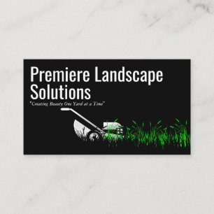 Lawn Mower Cutting Grass   Landscape Care Business Card