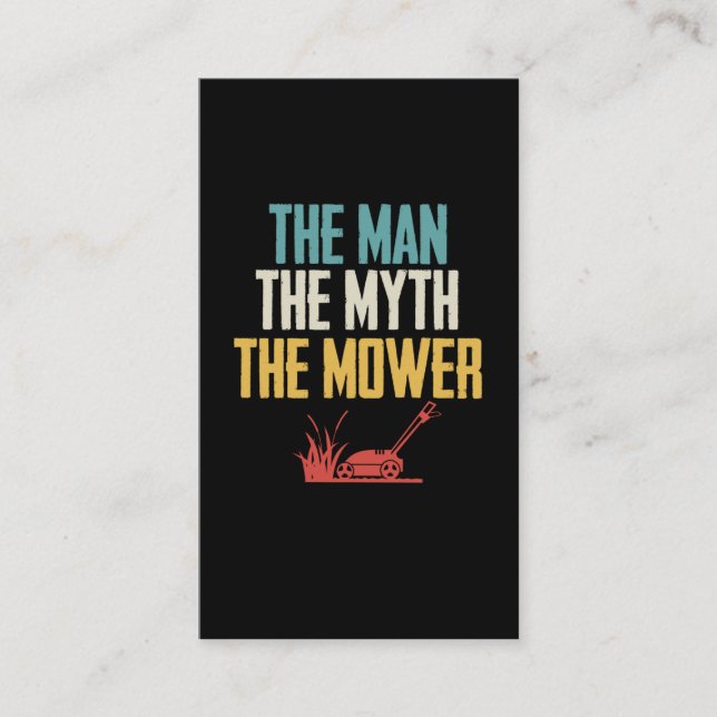 Lawn Mower Dad Janitor Landscaper Father Business Card (Front)