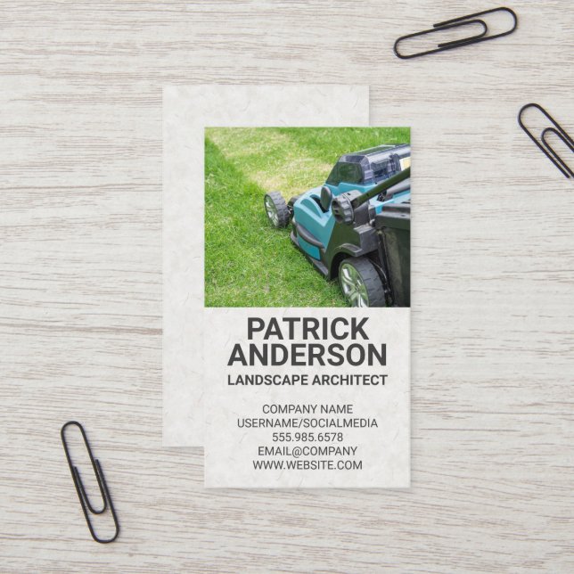 Lawn Mower | Gardener Business Card (Front/Back In Situ)
