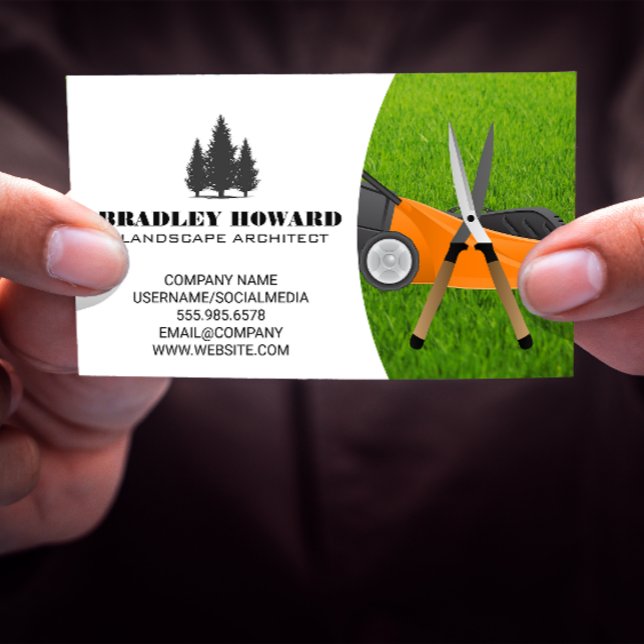 Lawn Mower | Gardening Shears | Grass Business Card (Creator Uploaded)