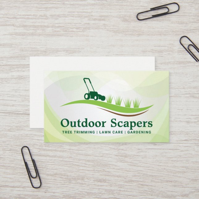 Lawn Mower | Grass Cutting | Landscaper Business Card (Front/Back In Situ)