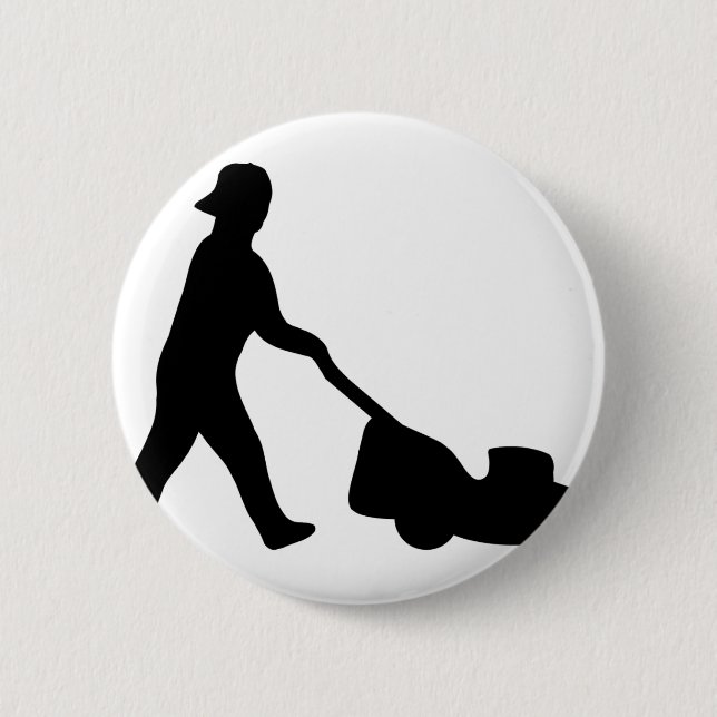 lawn mower icon 6 cm round badge (Front)
