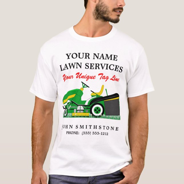 Lawn Mower | Landscaping | Groundskeeping Service T-Shirt (Front)