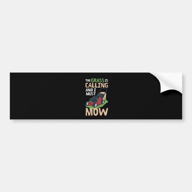 Lawn Mower Lawn Care Bumper Sticker (Front)