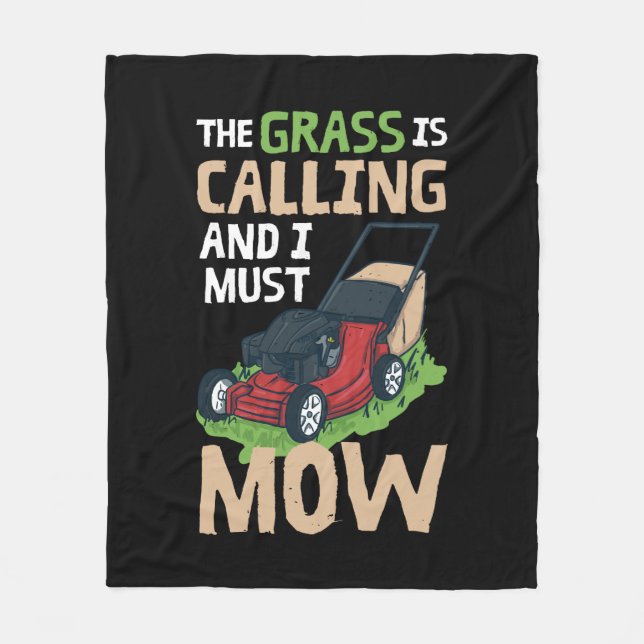 Lawn Mower Lawn Care Fleece Blanket (Front)