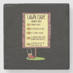 Lawn Mower - Lawn Care Hourly Rate Stone Coaster
