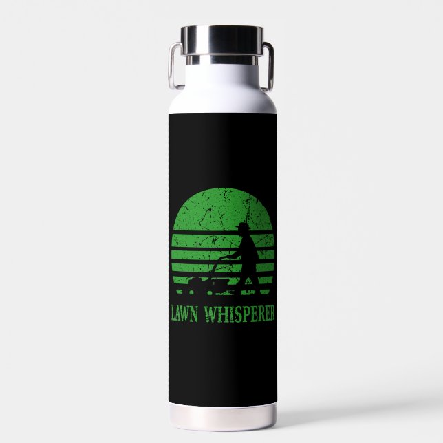 Lawn Mower Lawn Whisperer Gardener Gift Water Bottle (Front)