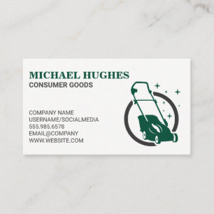 Lawn Mower Logo Landscaping Gardening Business Card