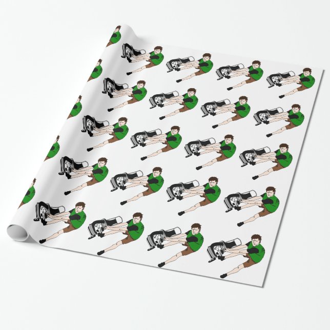 Lawn Mower Man Cartoon  Funny art Wrapping Paper (Unrolled)
