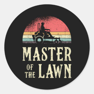 Lawn Mower Master Of The Lawn Garden Lawn Mowing Classic Round Sticker