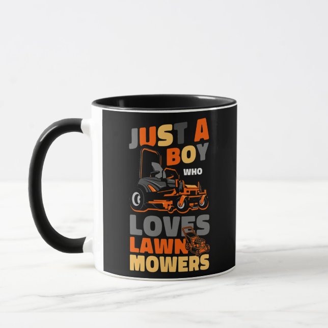 Lawn Mower Mowing Dad Father Landscaper Tractor Mug (Left)