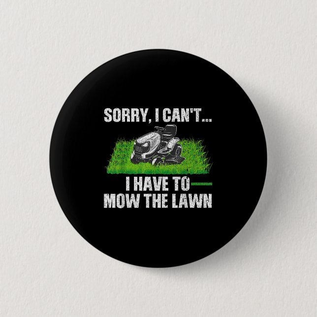 Lawn Mower Novelty For Men Women Kids Landscaper L 6 Cm Round Badge (Front)