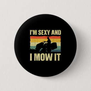 Lawn Mower Novelty For Men Women Kids Landscaper L 6 Cm Round Badge