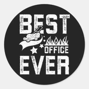 Lawn Mower Office Classic Round Sticker