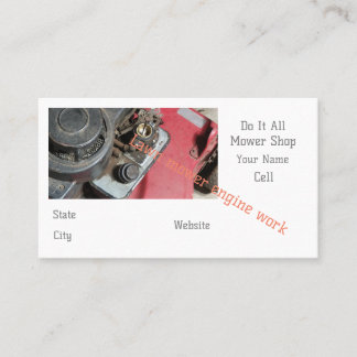 Lawn mower repair shop business card