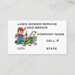 Lawn Mower Service And Repair Business Card