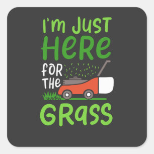 Lawn Mower Square Sticker